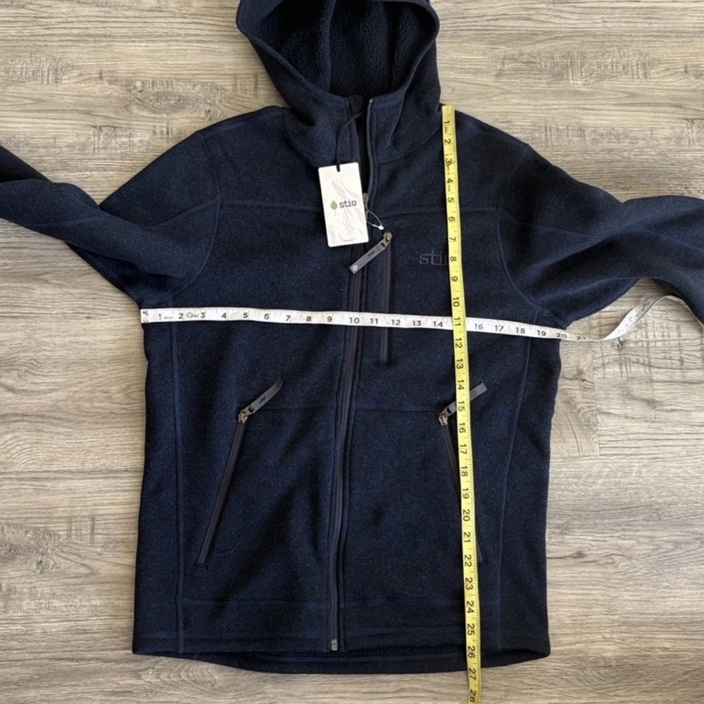 Stio Wilcox fleece hoodie mountain shadow heather men’s Size Small NWT - Picture 3 of 8